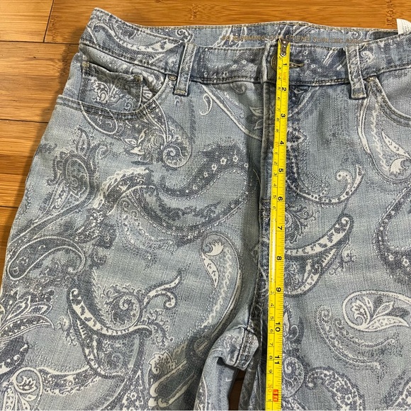 Chico's Light Blue Bandana Paisley Ankle Stretch Skinny Jeans Coastal Cowgirl - Picture 8 of 12